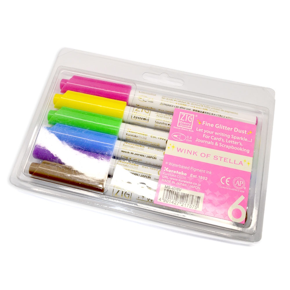 Kuretake ZIG Stella Wink Pen Set of 6 Colors